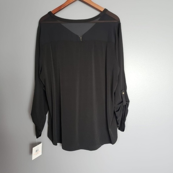 NWT ELLEN TRACY V NECK black top sz 2X - Picture 6 of 7
